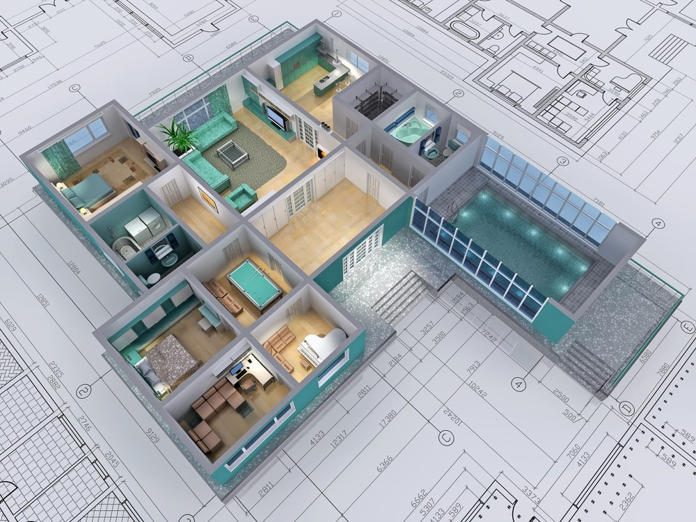 3D BIM Residential Floor Plan Model